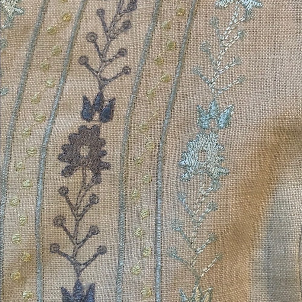 Sigrid Olsen Linen Embroidered Jacket Size 6p Col… - image 5
